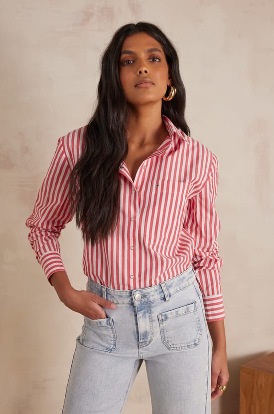 SAMY Striped Shirt;${refinementColor}