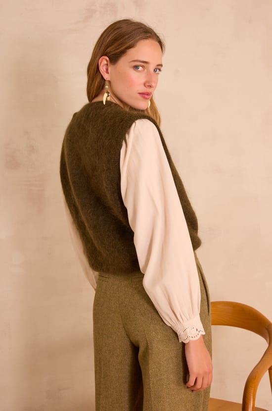LOULOU cardigan in mohair and wool;${refinementColor}
