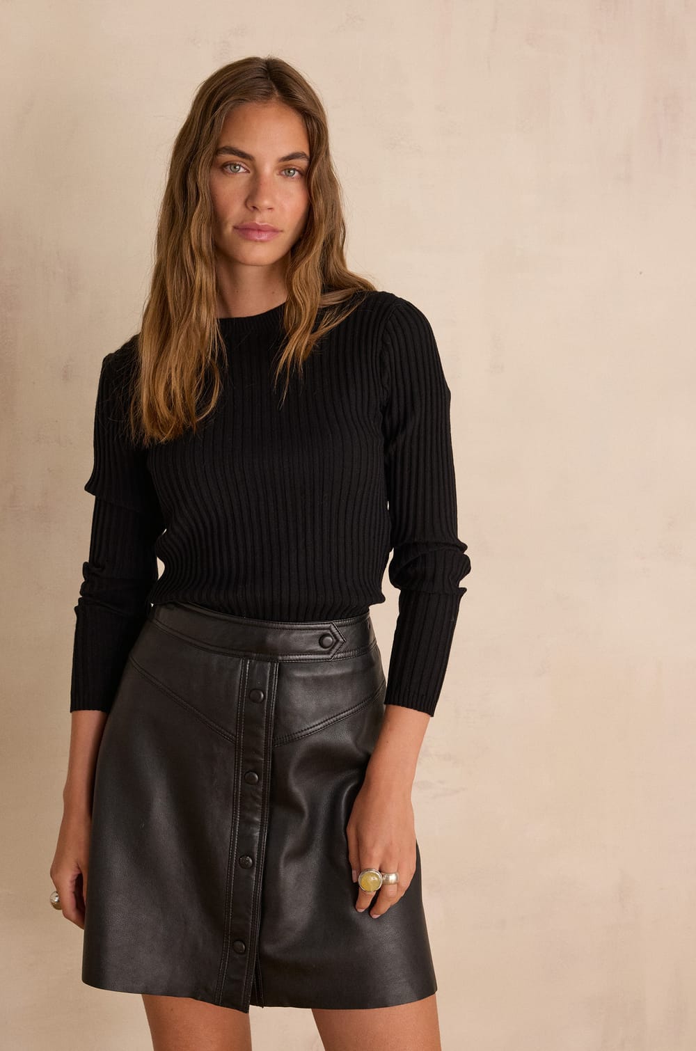 BRIDGET ribbed Jumper in cotton;${refinementColor}