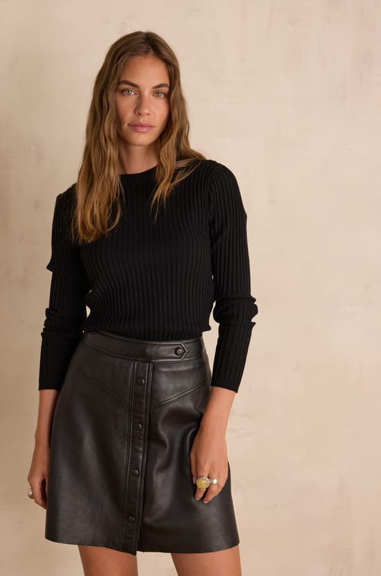 BRIDGET ribbed Jumper in cotton;${refinementColor}