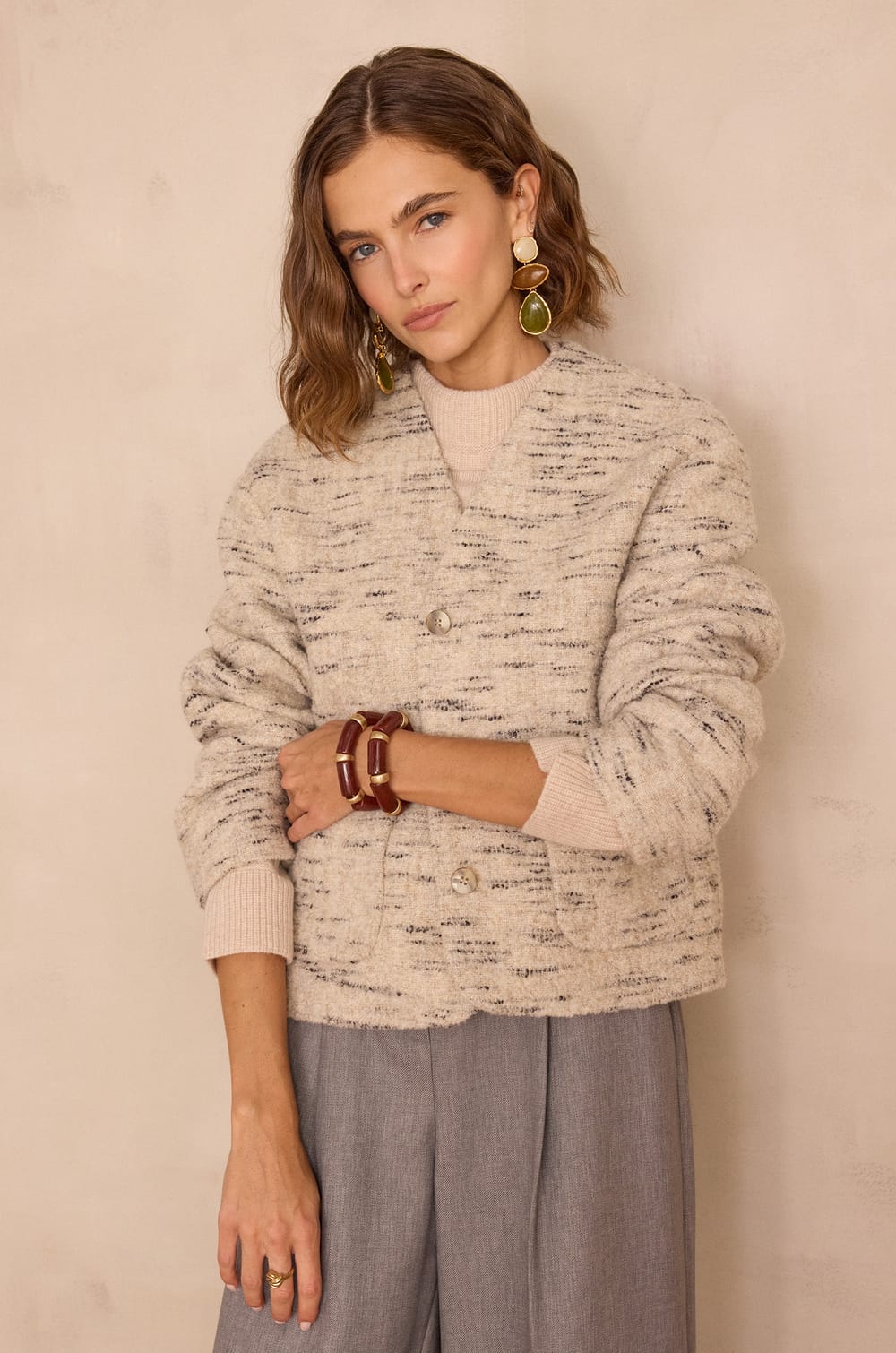 COLETTE tweed jasje;${refinementColor}