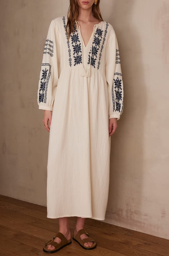 Robe longue LOLA en coton;${refinementColor}