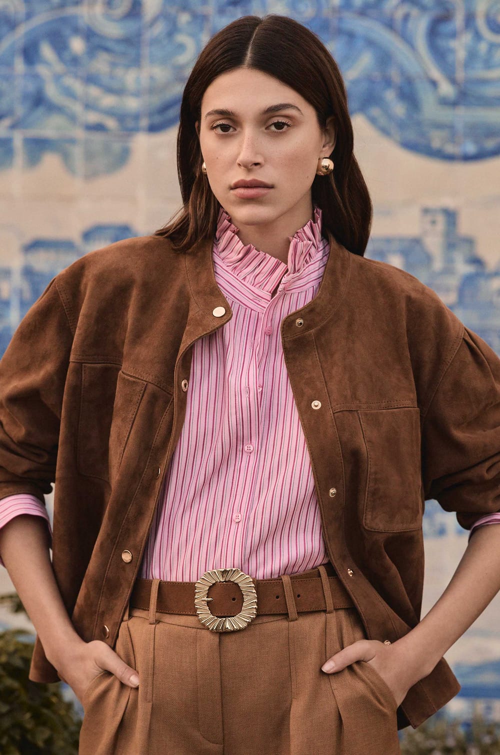 100% cotton striped SIA blouse;${refinementColor}