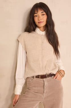 ADAM sleeveless dense knit sweater;${refinementColor}