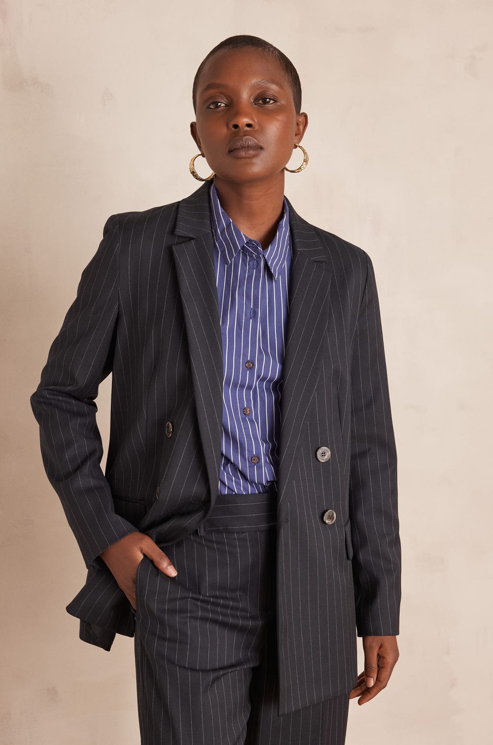 Veste tailleur FLORINE rayée;${refinementColor}