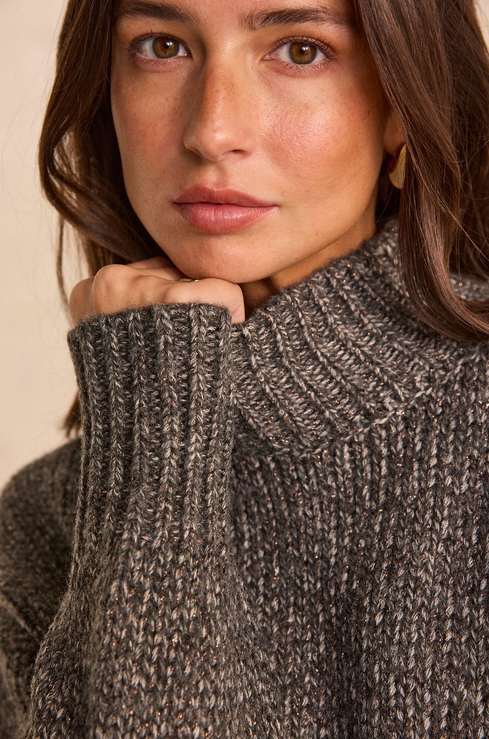 Pull manches longues coton m&eacute;lang&eacute; ARMANDO;${refinementColor}