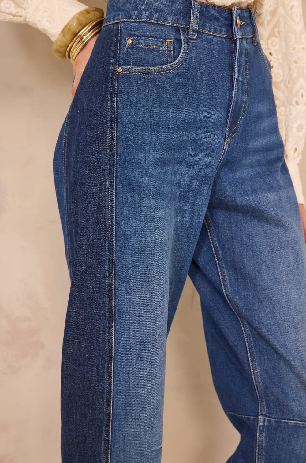 Robinson two-tone cotton balloon Jean;${refinementColor}