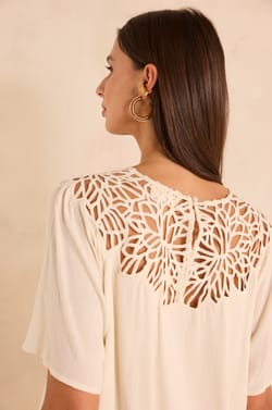 Short sleeve lace blouse MELISSA;${refinementColor}