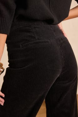 High-waisted wide-leg trousers OXAN in velvet;${refinementColor}