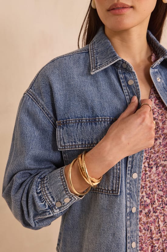 Chemisier &agrave; manches longues en coton DONOVAN;${refinementColor}