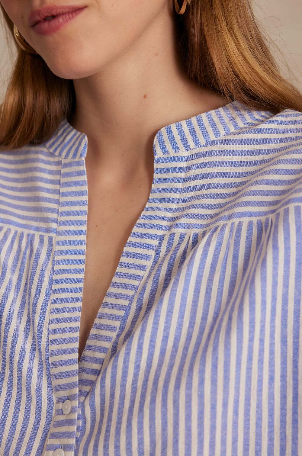 Blouse &agrave; rayures PRAGUE en coton;${refinementColor}