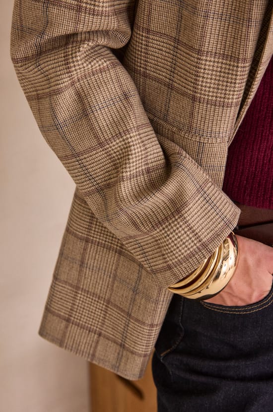 Veste de tailleur &agrave; motif Prince de Galles NELIA;${refinementColor}