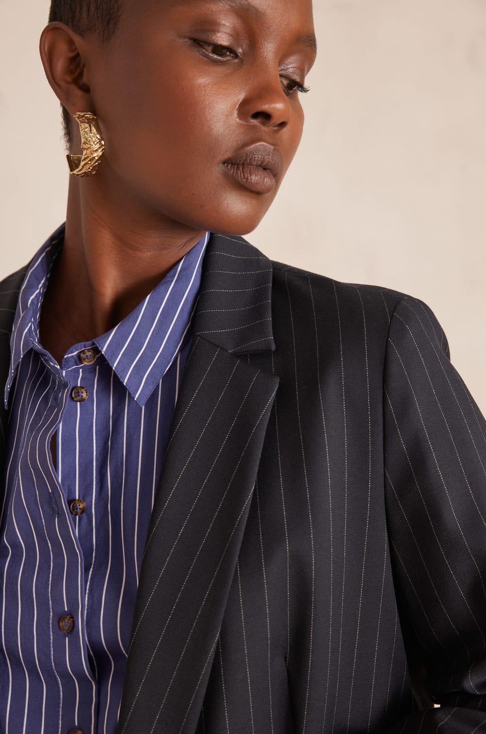 Veste tailleur FLORINE ray&eacute;e;${refinementColor}