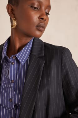 Veste tailleur FLORINE ray&eacute;e;${refinementColor}