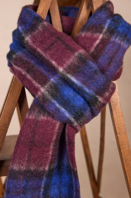 Woven checked wool blend scarf ROSALIE;${refinementColor}