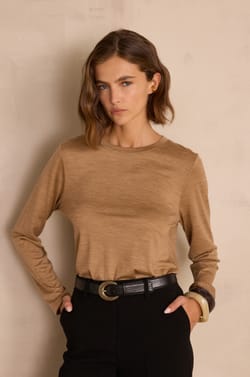 T-shirt FAUSTINE en 100% laine;${refinementColor}