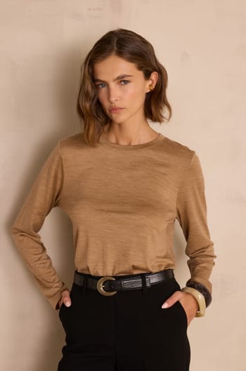 FAUSTINE T-shirt in 100% wool;${refinementColor}