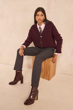 Charcoal tailored trousers CAMILLE;${refinementColor}