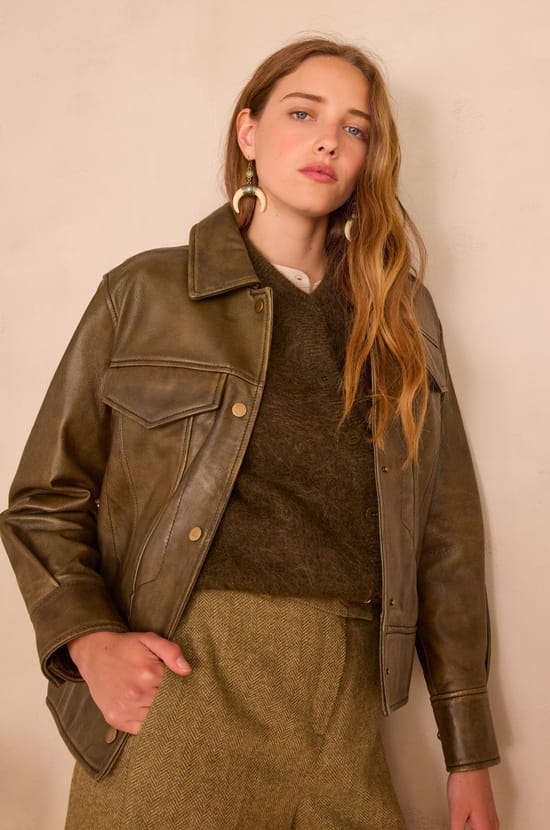 FIERCE leather jacket;${refinementColor}