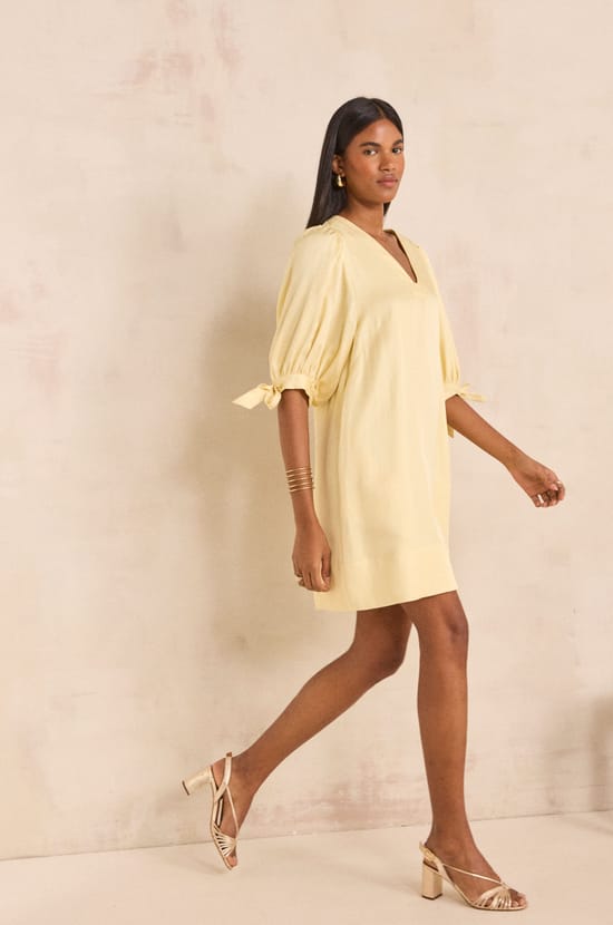 Short straight dress with 3/4 sleeves BONA;${refinementColor}