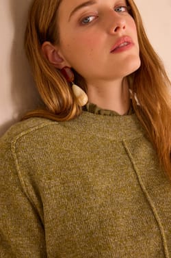 CLINTON mottled jumper in 100% wool;${refinementColor}