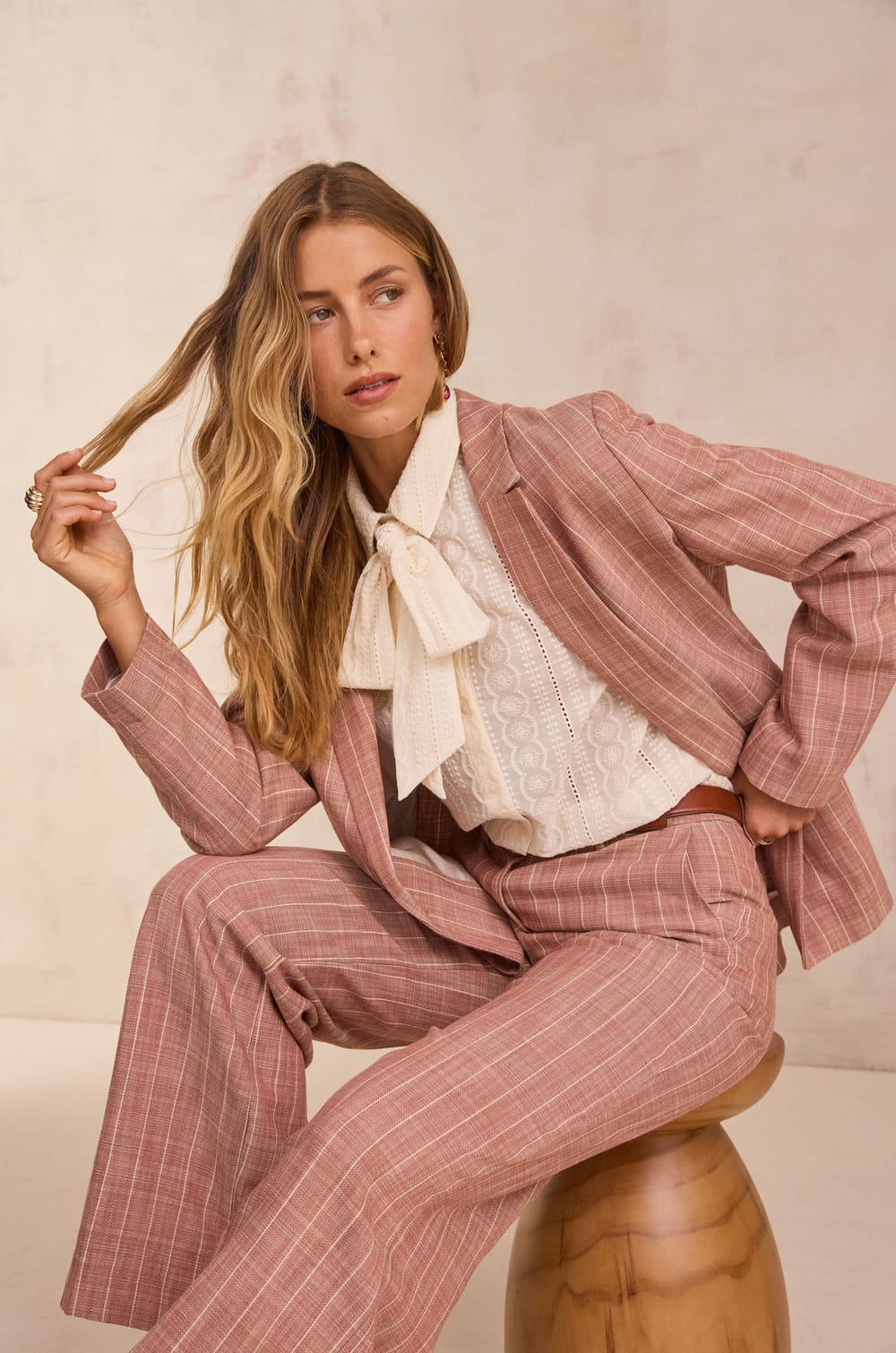 NELIA striped blazer;${refinementColor}