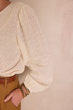 DALMA embroidered cotton blouse;${refinementColor}