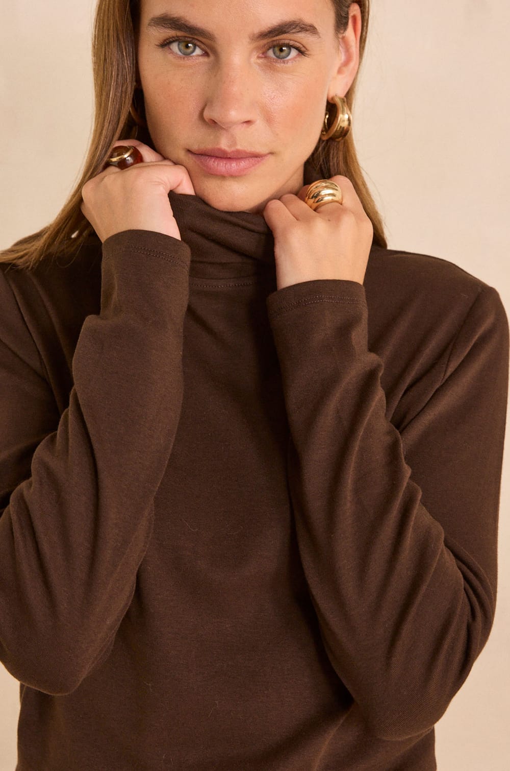 FERGUIE long sleeve cotton blend T-shirt;${refinementColor}