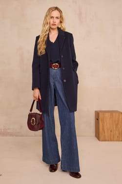 ANABELLE long wool tailored coat;${refinementColor}