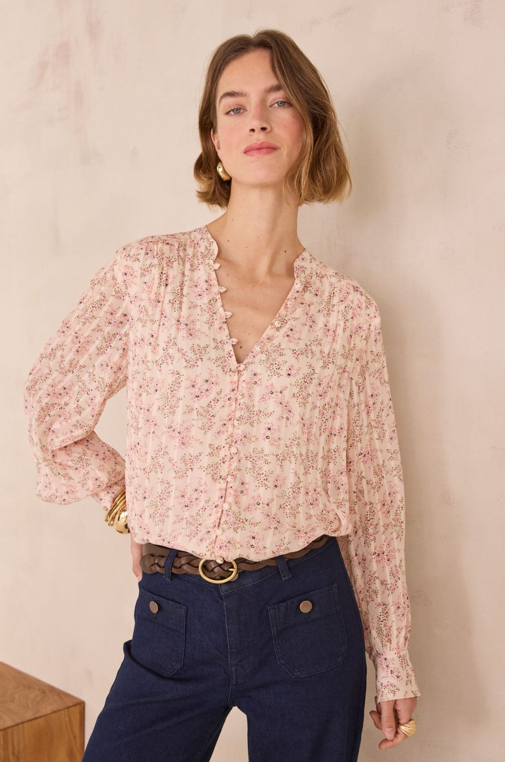 Blouse &agrave; imprim&eacute; floral DAIANA;${refinementColor}