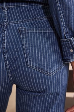 Pantalon droit coton Rosie Cropped ray&eacute;;${refinementColor}