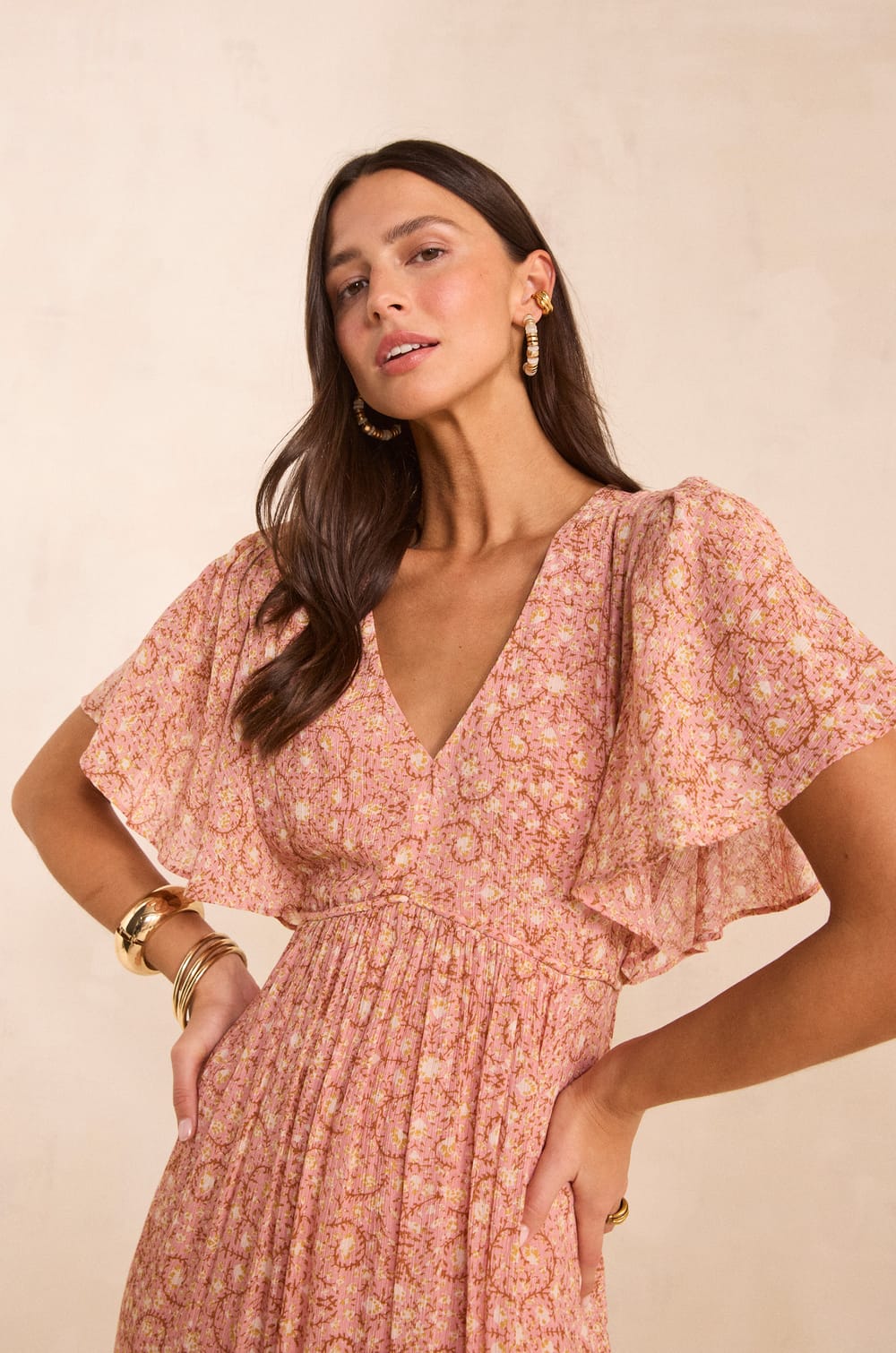 Fluid printed dress BLOOMA;${refinementColor}