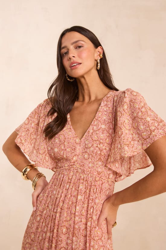 Fluid printed dress BLOOMA;${refinementColor}