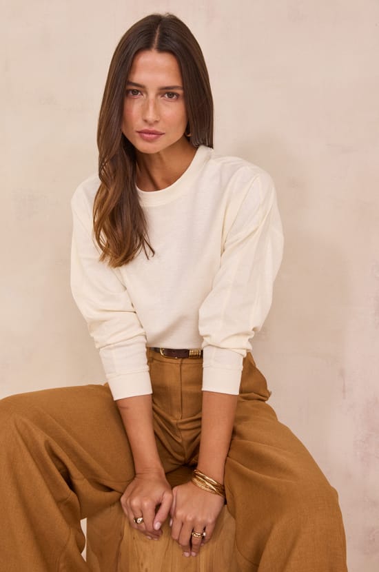 Linen and cotton jumper LISA;${refinementColor}