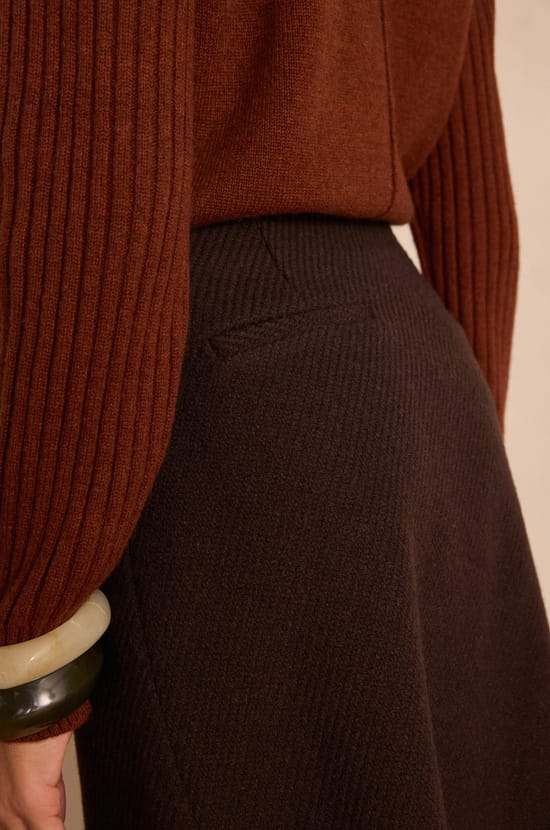 Jupe longue ELONA en laine;${refinementColor}