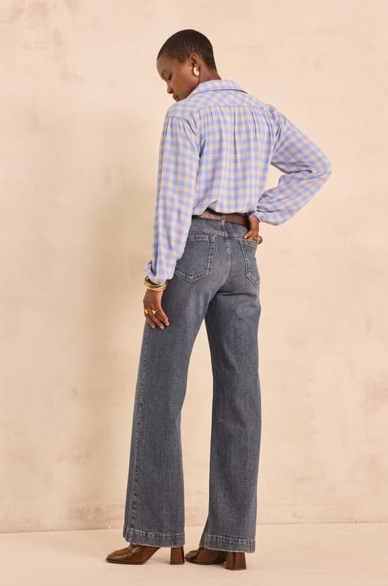 light washed loose jeans in blended cotton LISA;${refinementColor}