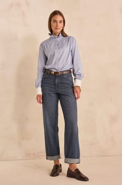AGATHE cotton wide pants;${refinementColor}