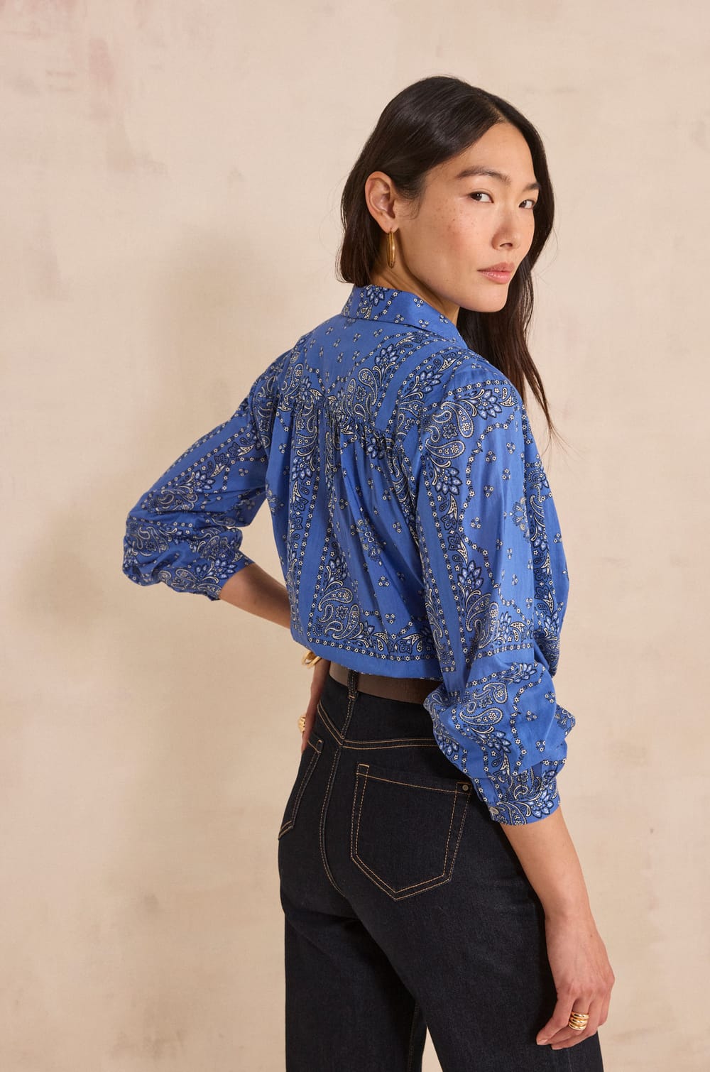 Chemise manches longues en coton DAURELY;${refinementColor}