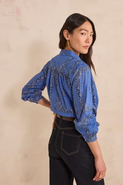 Chemise manches longues en coton DAURELY;${refinementColor}