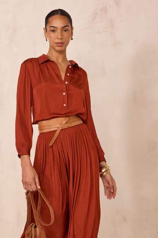 3/4 Sleeve Blouse BABYLON;${refinementColor}