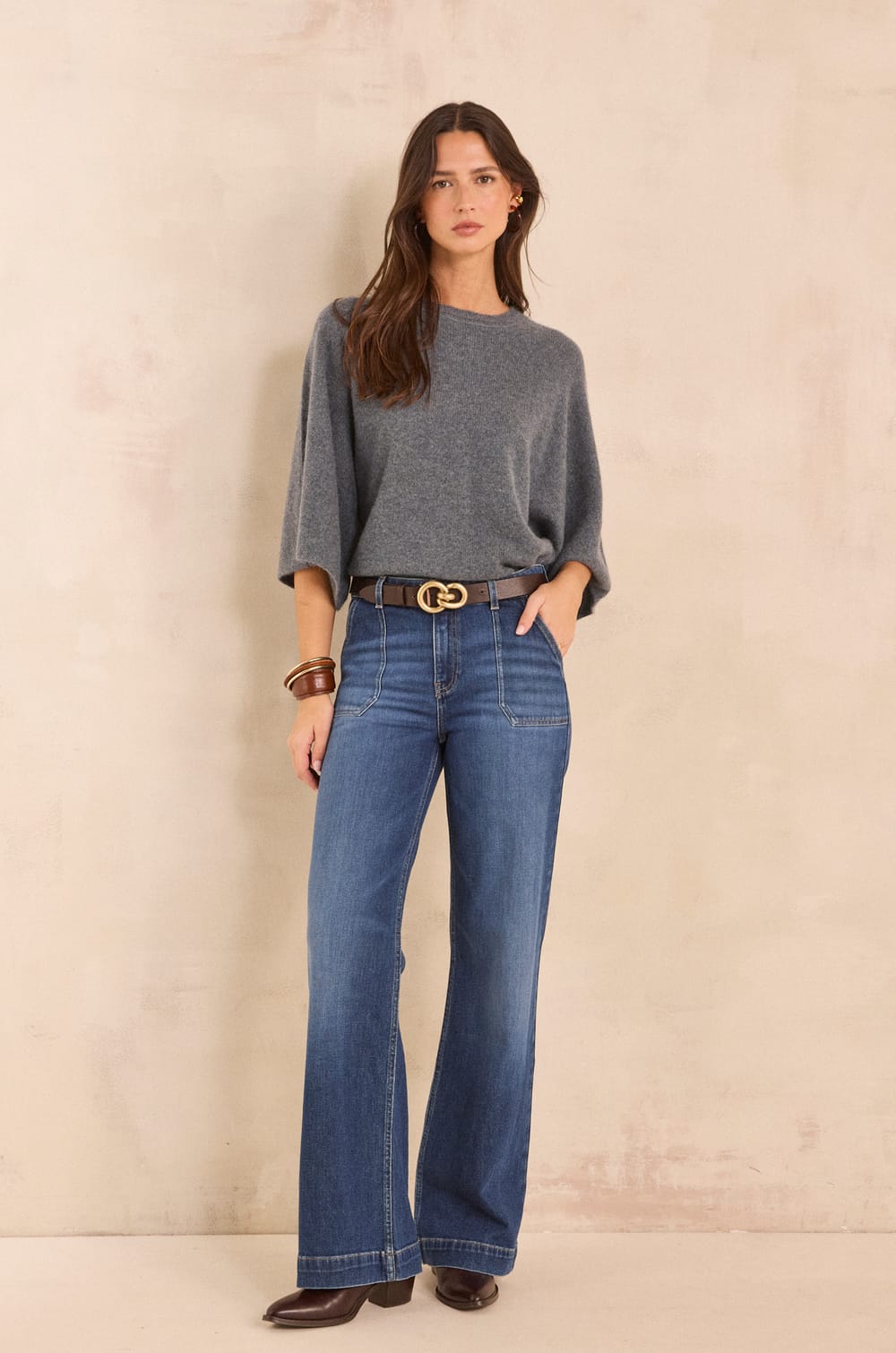 Losse ALESS jeans in denim;${refinementColor}