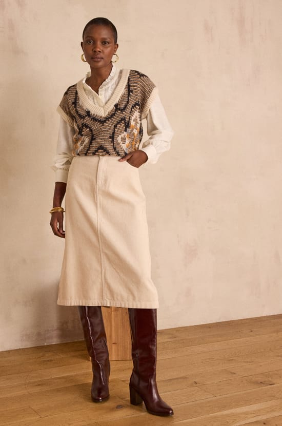 KAYNE corduroy skirt;${refinementColor}