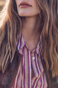 Chemisier ray&eacute;e COLETTE en coton;${refinementColor}
