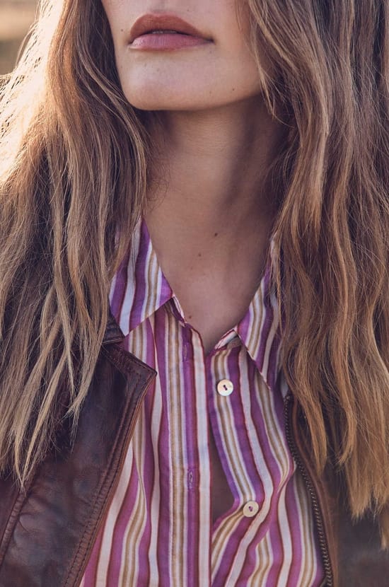 Chemisier ray&eacute;e COLETTE en coton;${refinementColor}