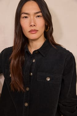 CENDRA shirt dress in velvet;${refinementColor}