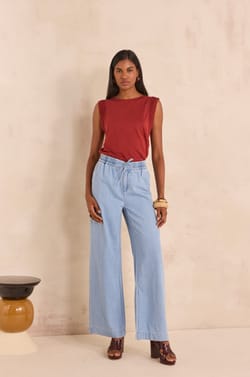 Wijde katoenen jeans SIMON;${refinementColor}