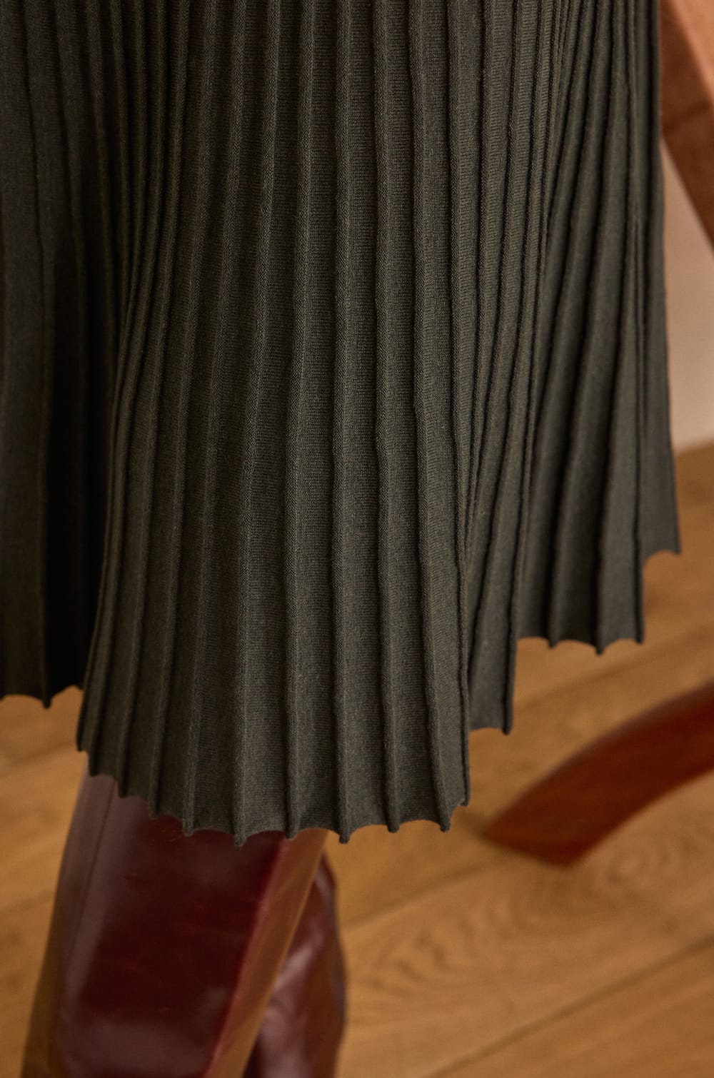 MARTIKA pleated knit dress;${refinementColor}