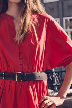 LEONARD leather Belt;${refinementColor}