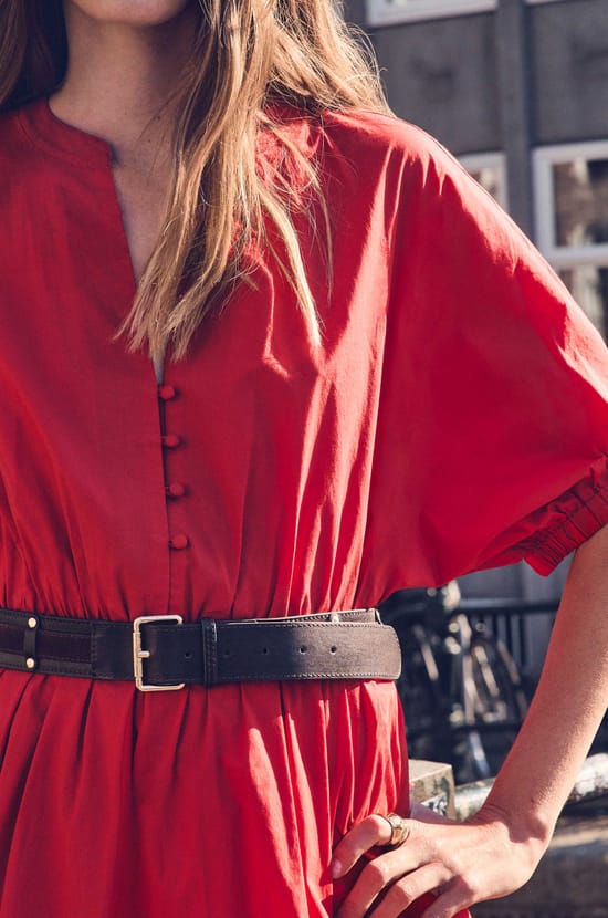 LEONARD leather Belt;${refinementColor}