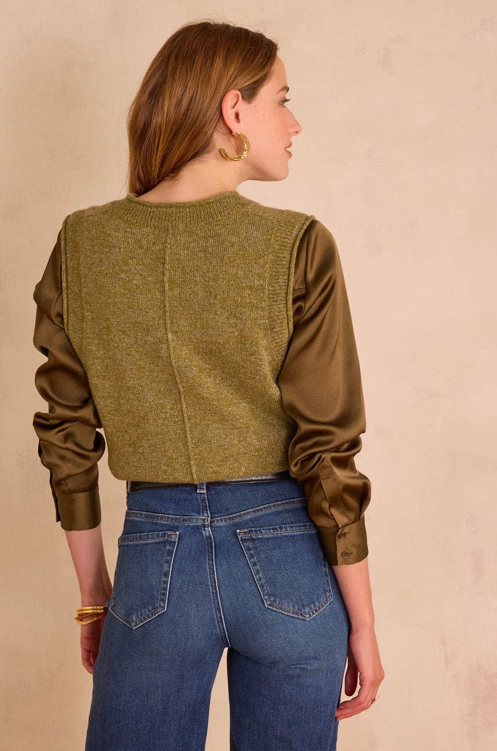 BASILE V-neck jumper 100% wool;${refinementColor}